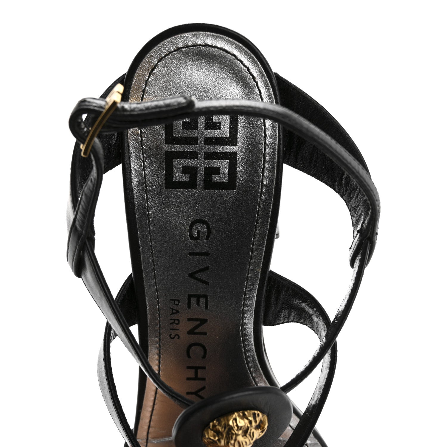 Givenchy Calfskin Charm Slingback 50mm Sandals 38.5 Black 7 of 9