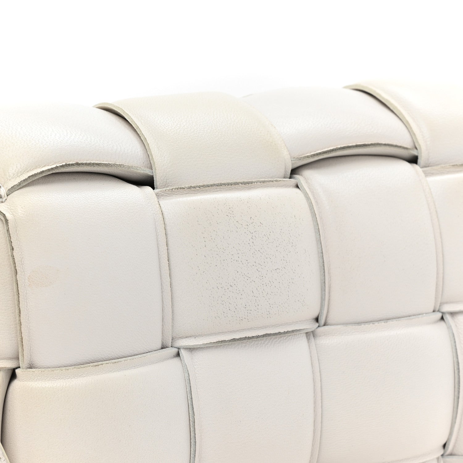 Bottega Veneta Paper Calfskin Maxi Intreccio Padded Cassette Crossbody Bag White 9 of 13