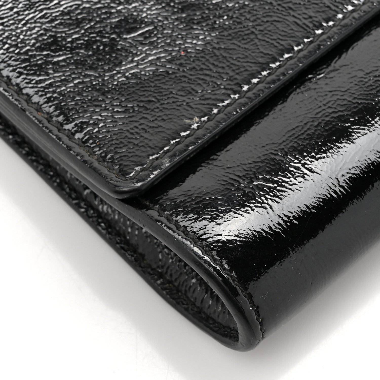 Saint Laurent Textured Patent Monogram Large Belle De Jour Clutch Black 5 of 11