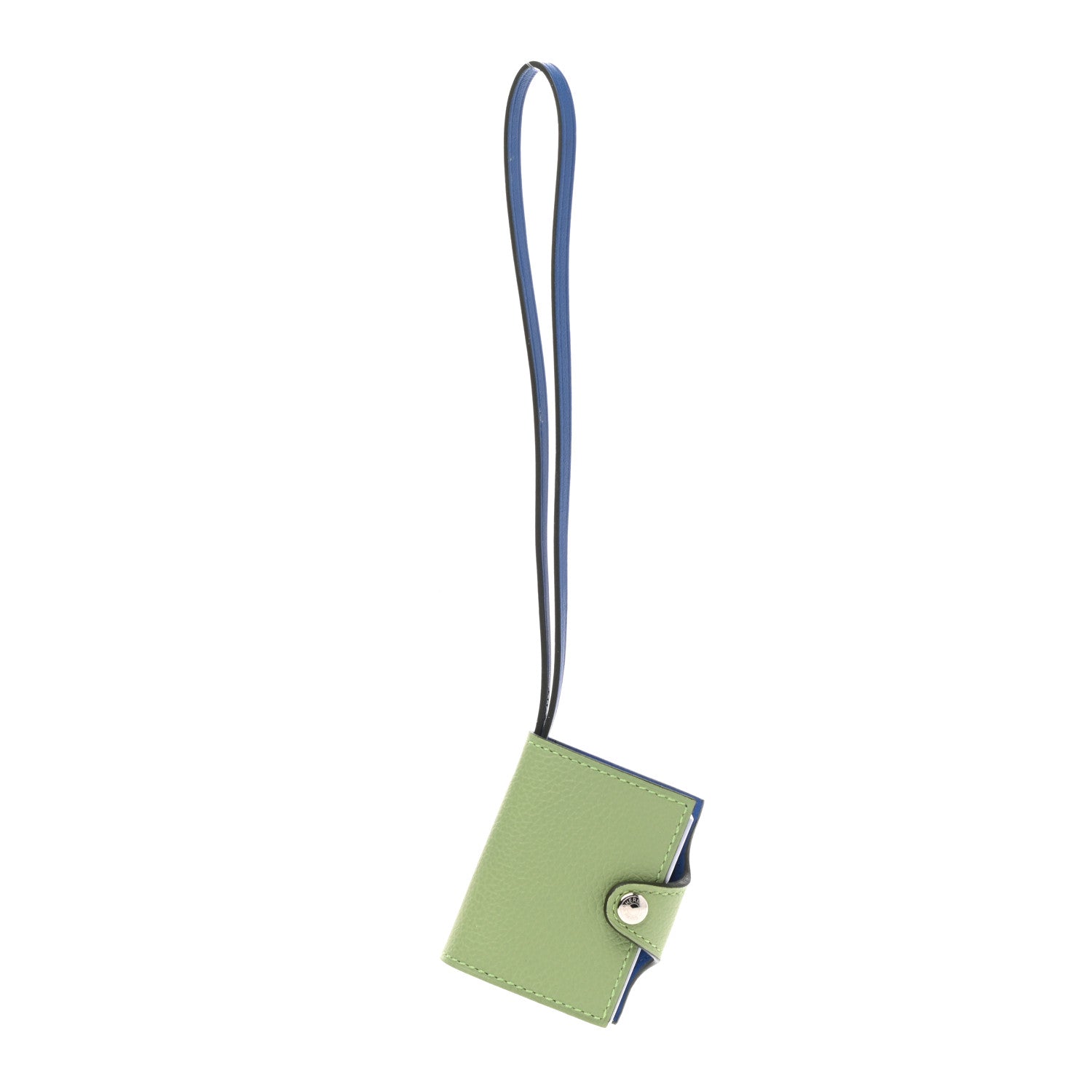 Hermes Evercolor Swift Verso Ulysse Nano Bag Charm Vert Criquet Bleu France 1 of 3