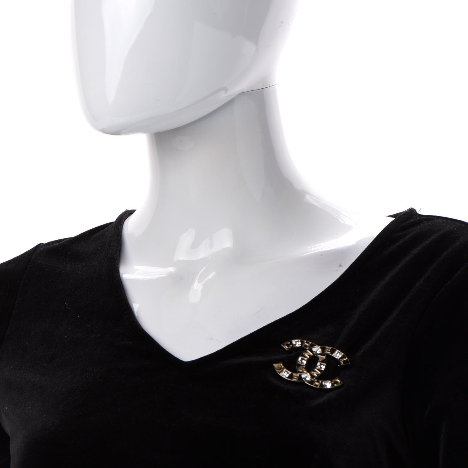 Chanel Baguette Crystal Logo CC Brooch Gold 2 of 4