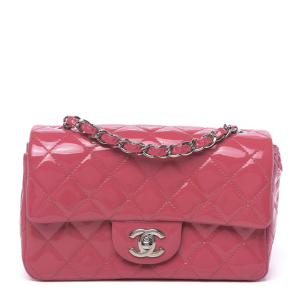 Chanel Patent Quilted Mini Rectangular Flap Fuchsia 1 of 11