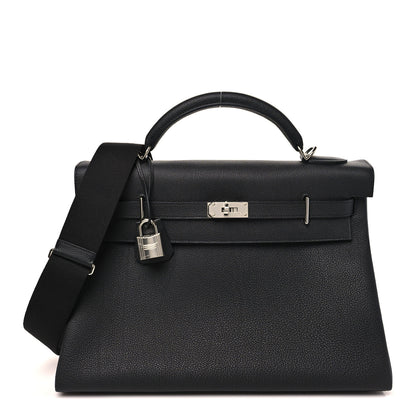 Hermes Togo Maxi Kelly Retourne 42 Black 1 of 9