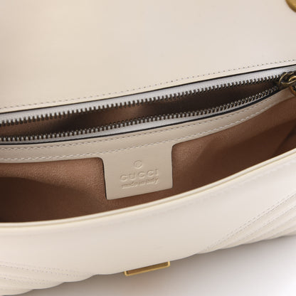 Gucci Calfskin Matelasse Small GG Marmont Shoulder Bag White 7 of 9