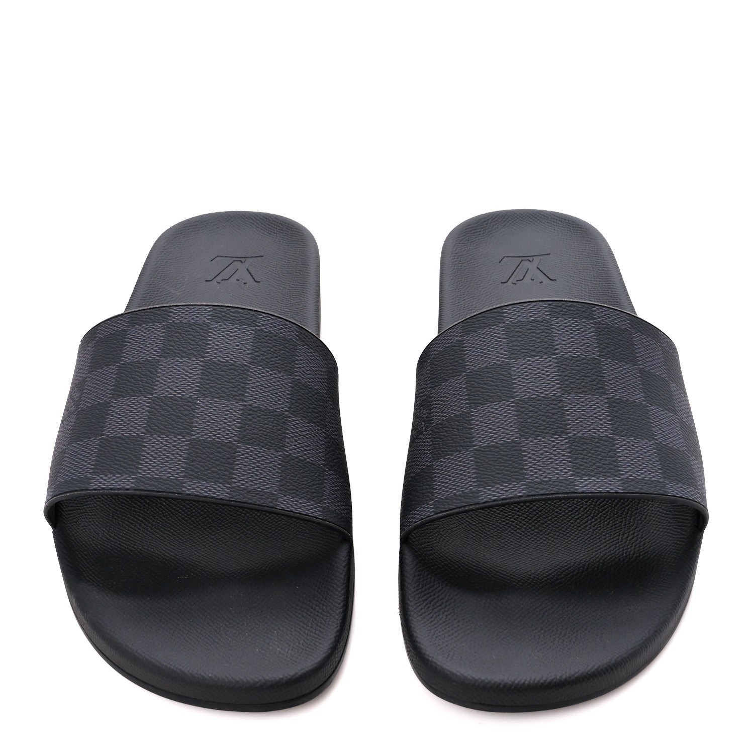 Louis Vuitton Rubber Damier Mens Waterfront Mules 11 Black 2 of 9