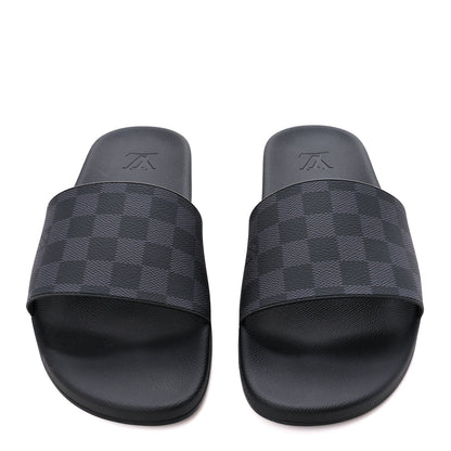 Louis Vuitton Rubber Damier Mens Waterfront Mules 11 Black 2 of 9