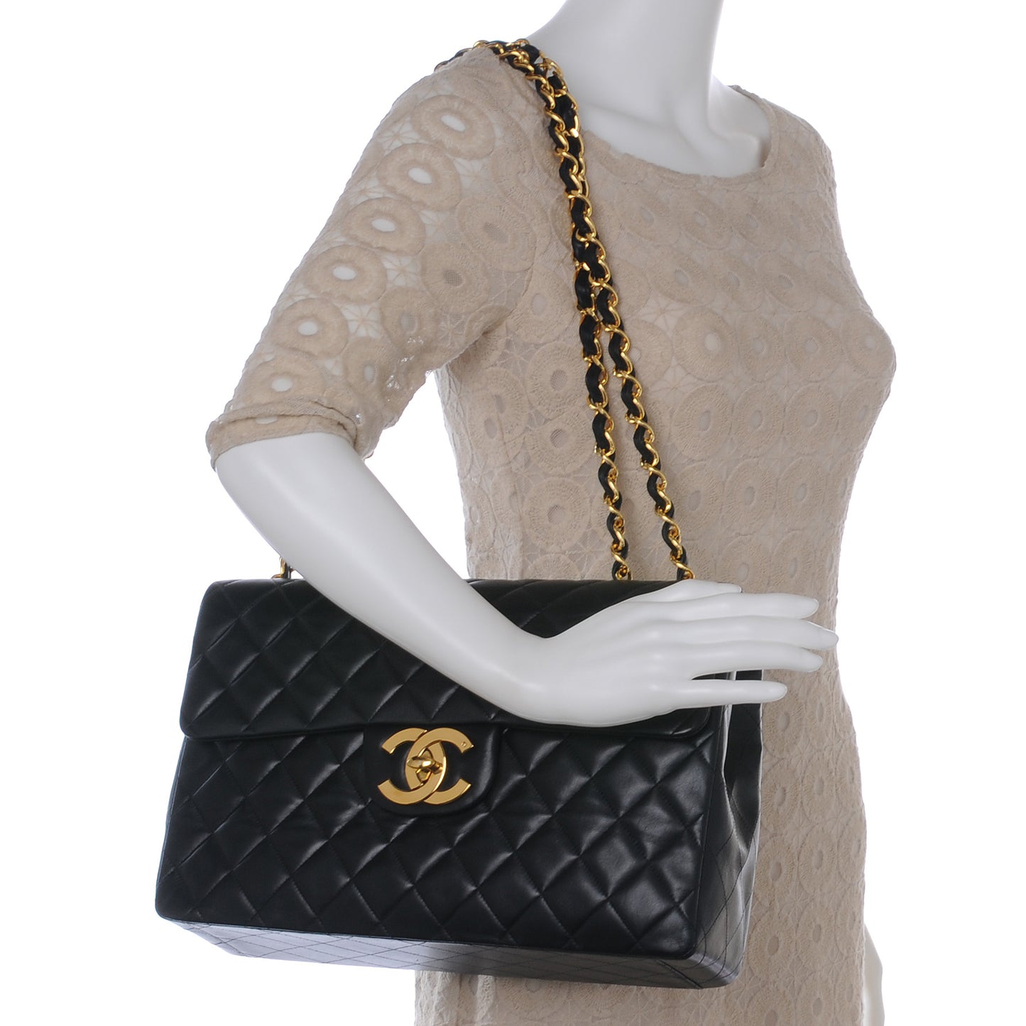 Lambskin XL Jumbo Flap Black