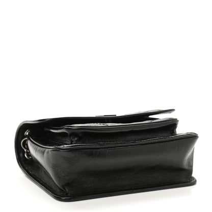 Saint Laurent Crinkled Lambskin Matelasse Monogram Baby Niki Chain Satchel Black 4 of 11