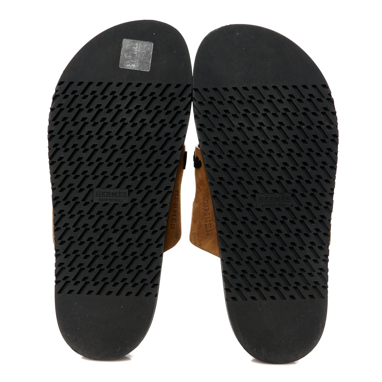 Hermes Suede Goatskin Womens Chypre Sandals 39 Brun Fume Black 6 of 9
