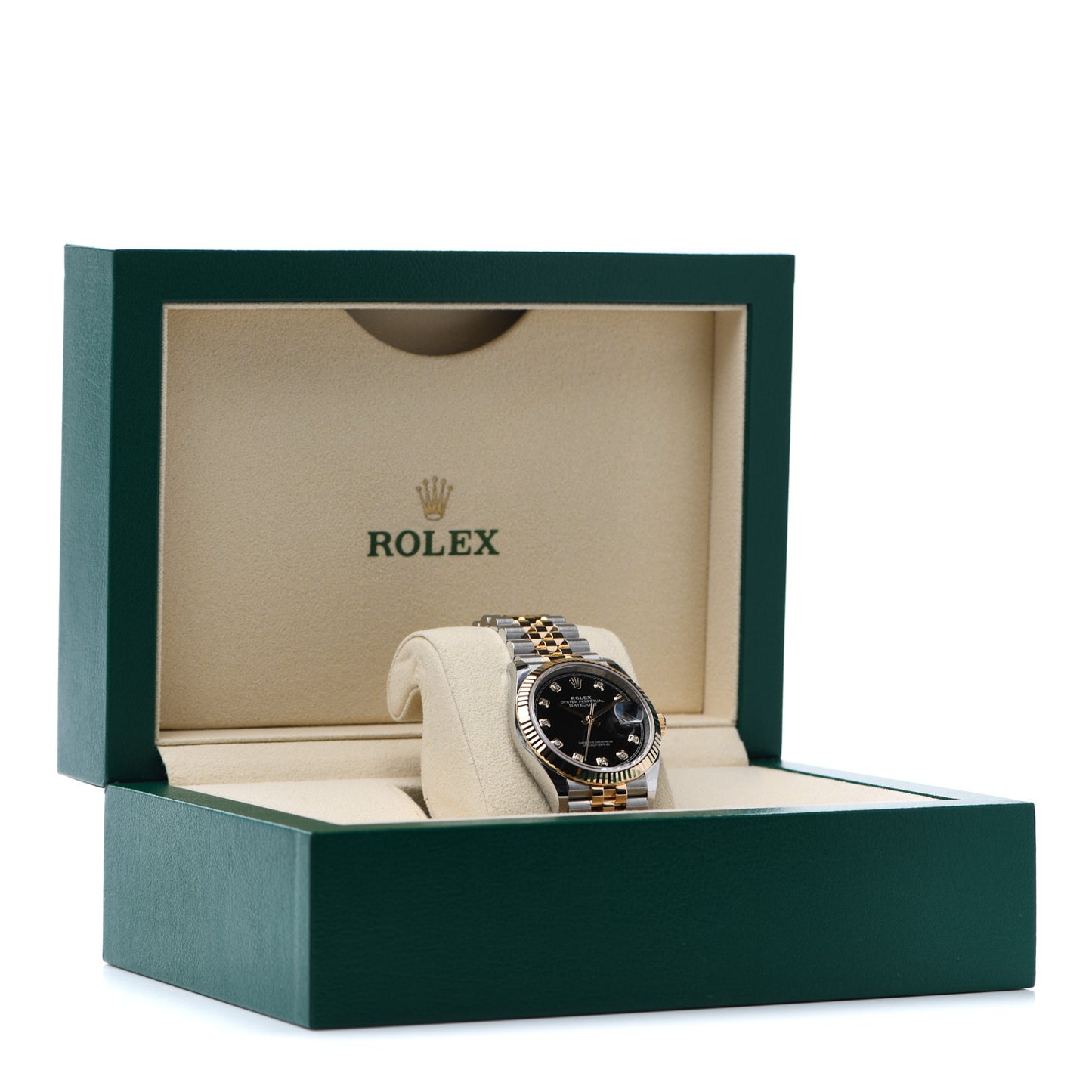 Stainless Steel 18K Yellow Gold Diamond 36mm Oyster Perpetual Datejust Watch Black 116233