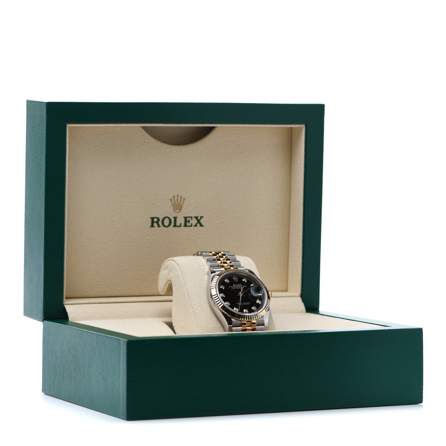 Rolex Stainless Steel 18K Yellow Gold Diamond 36mm Oyster Perpetual Datejust Watch Black 116233 5 of 5