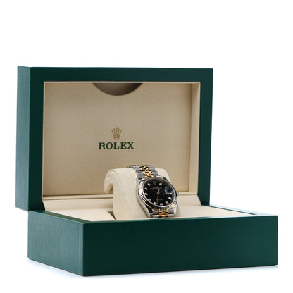 Rolex Stainless Steel 18K Yellow Gold Diamond 36mm Oyster Perpetual Datejust Watch Black 116233 5 of 5