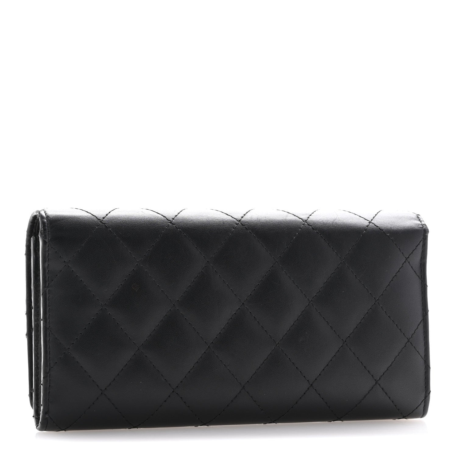 Chanel Calfskin Quilted Cambon Gusset Flap Wallet Black 3 of 18
