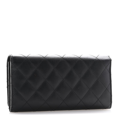 Chanel Calfskin Quilted Cambon Gusset Flap Wallet Black 3 of 18
