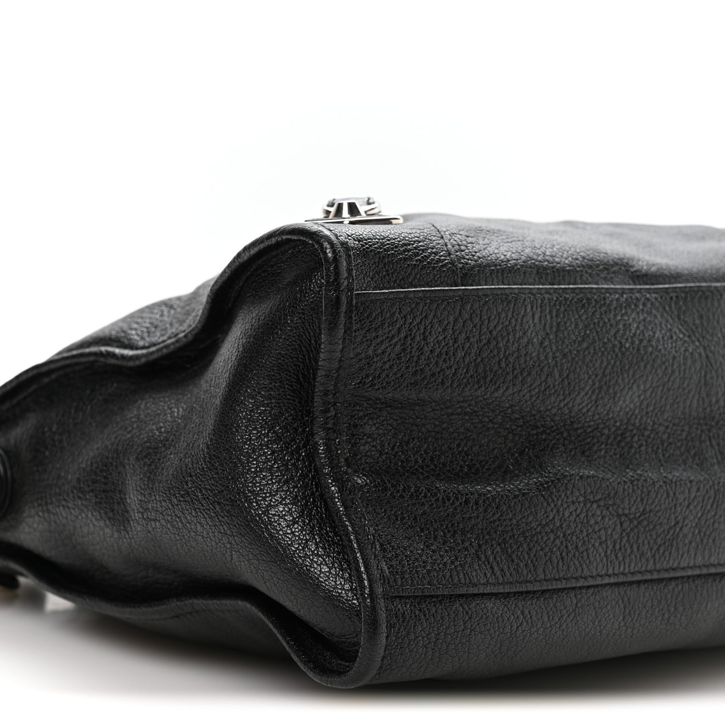 Chevre Silver Metallic Edge Hardware City Black
