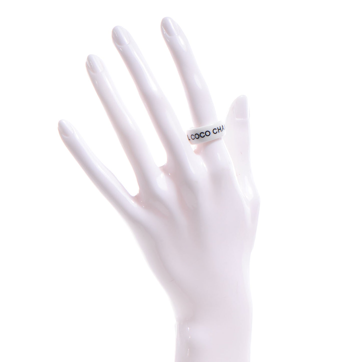 Resin Coco Ring 6.5 White Black