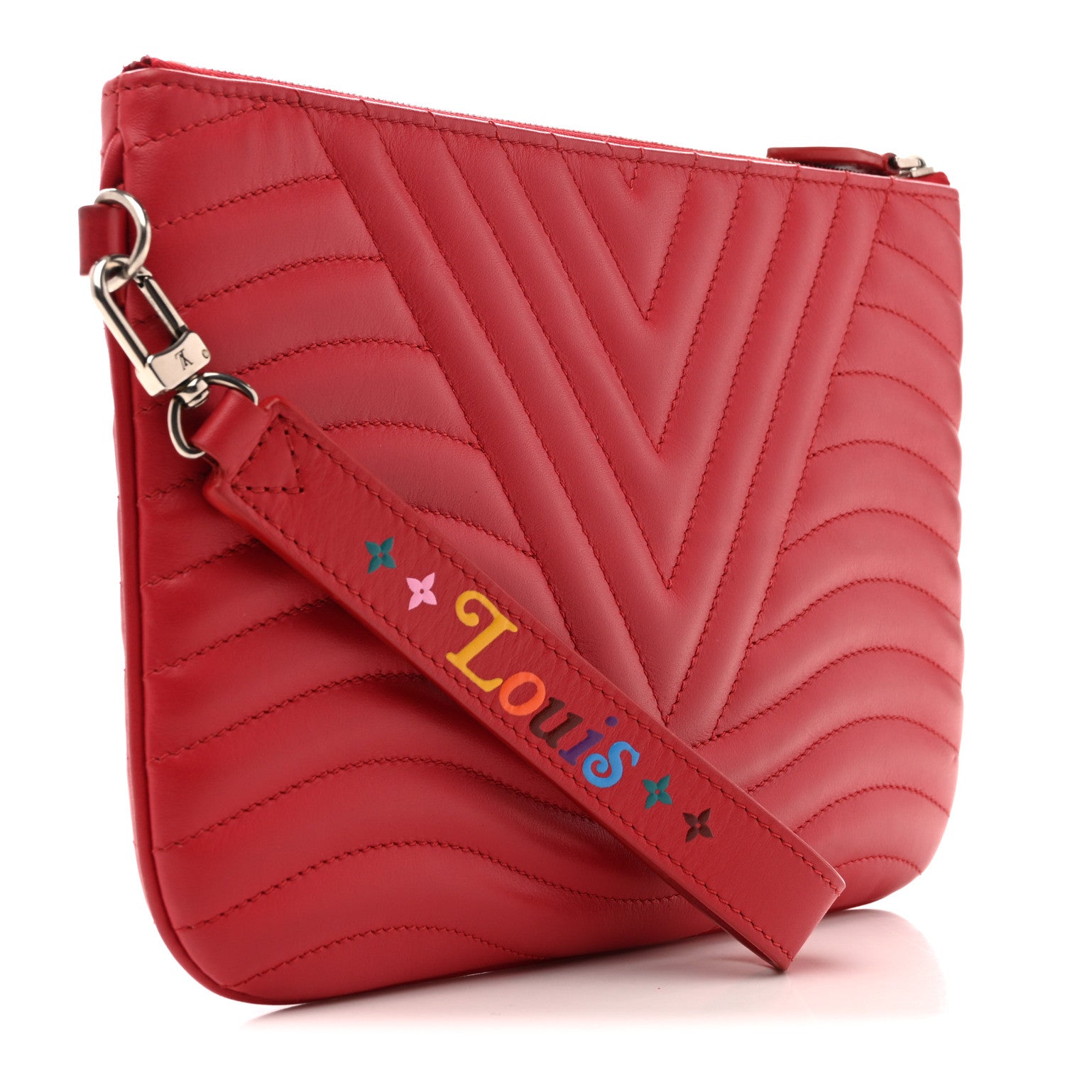 Louis Vuitton Calfskin New Wave Zipped Pochette Ecarlate 3 of 12