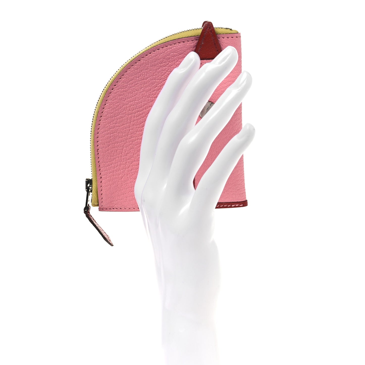 Chevre Mysore Paddock Change Purse Rose Confetti Brique