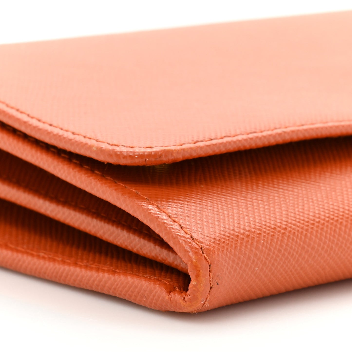 Saffiano Metal Oro Chain Wallet Papaya