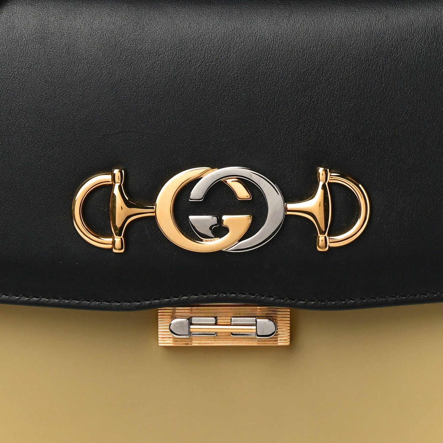 Smooth Calfskin Small Zumi Shoulder Bag Beige Black