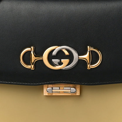 Gucci Smooth Calfskin Small Zumi Shoulder Bag Beige Black 11 of 13