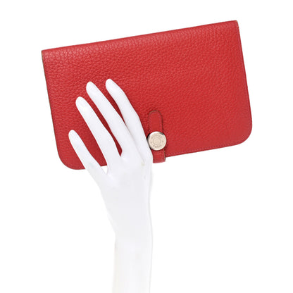 Hermes Togo Dogon Duo Wallet Rouge Casaque 3 of 11