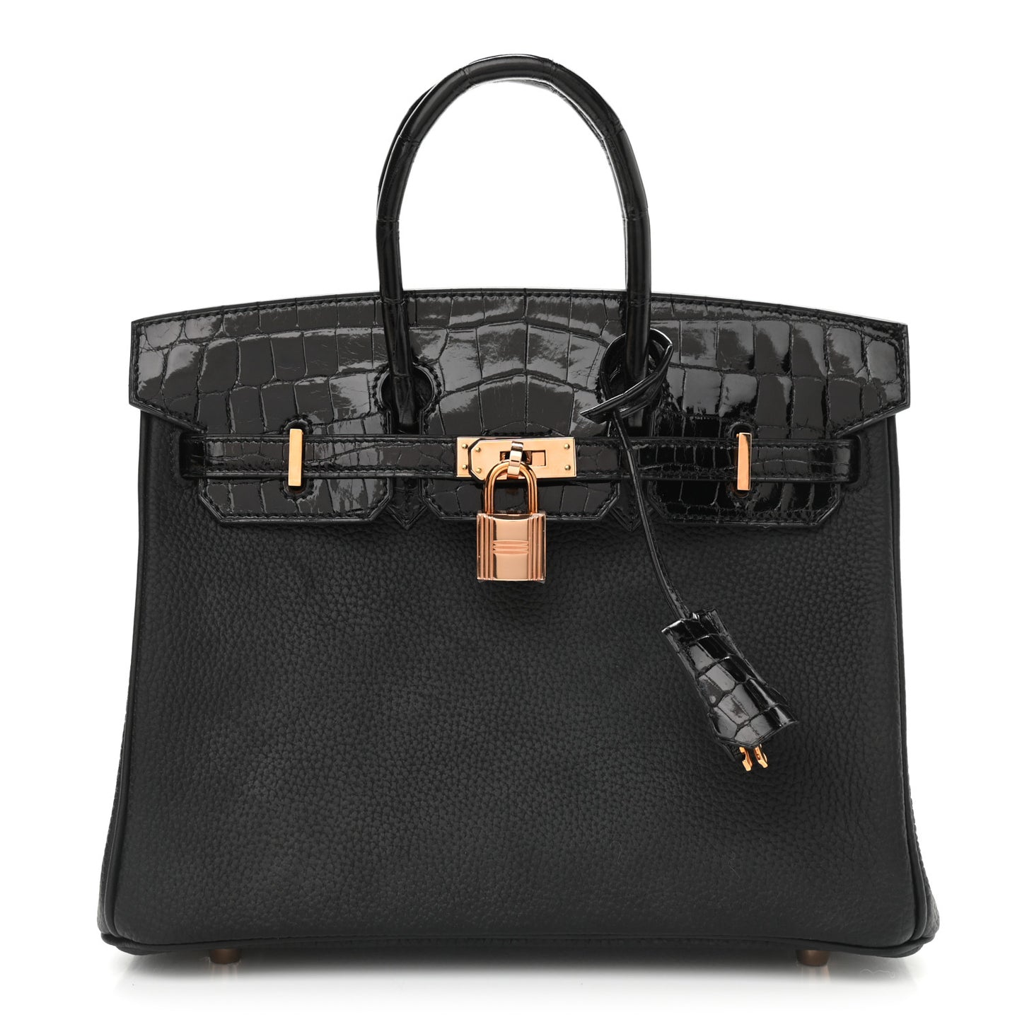 Togo Shiny Niloticus Crocodile Birkin Touch 25 Black
