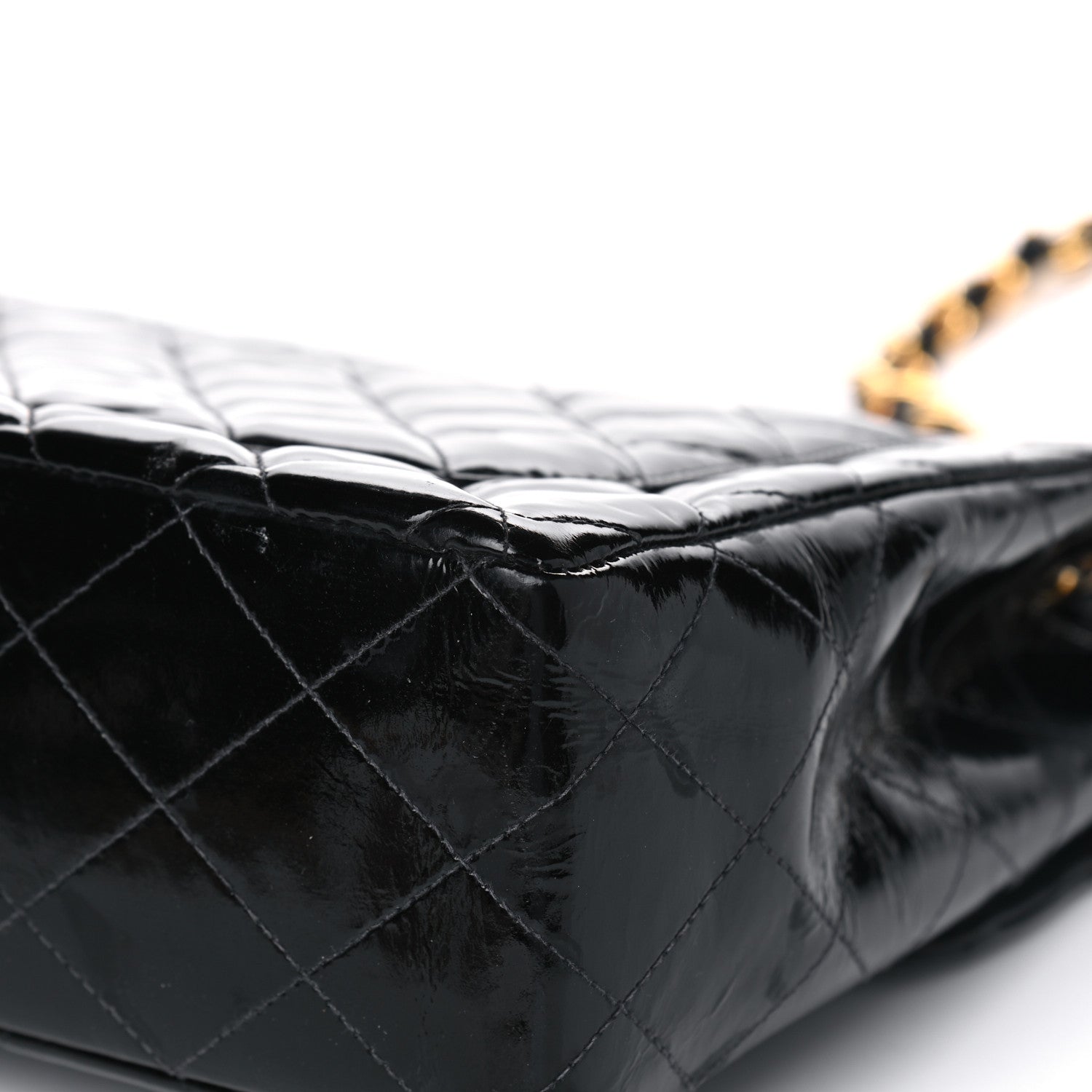Chanel Patent Quilted XL Jumbo Single Flap Black 11 of 14