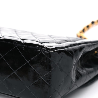 Chanel Patent Quilted XL Jumbo Single Flap Black 11 of 14
