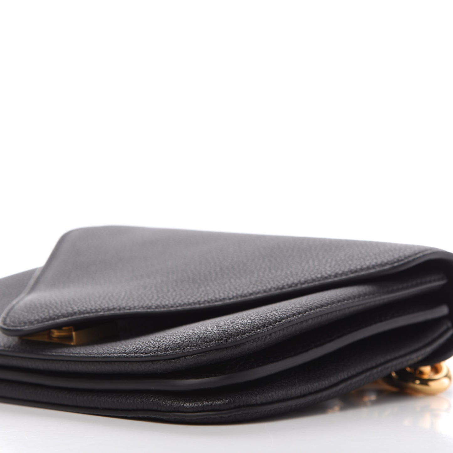 Calfskin Mount Envelope Bag Black