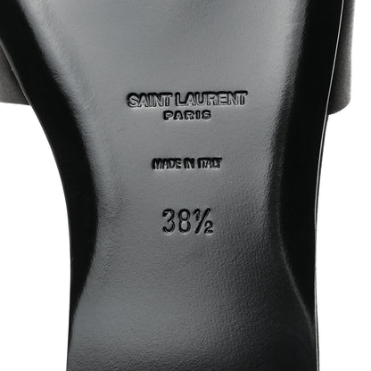 Saint Laurent Grosgrain Carlyle Leopard Slide Sandals 38.5 Black 8 of 9