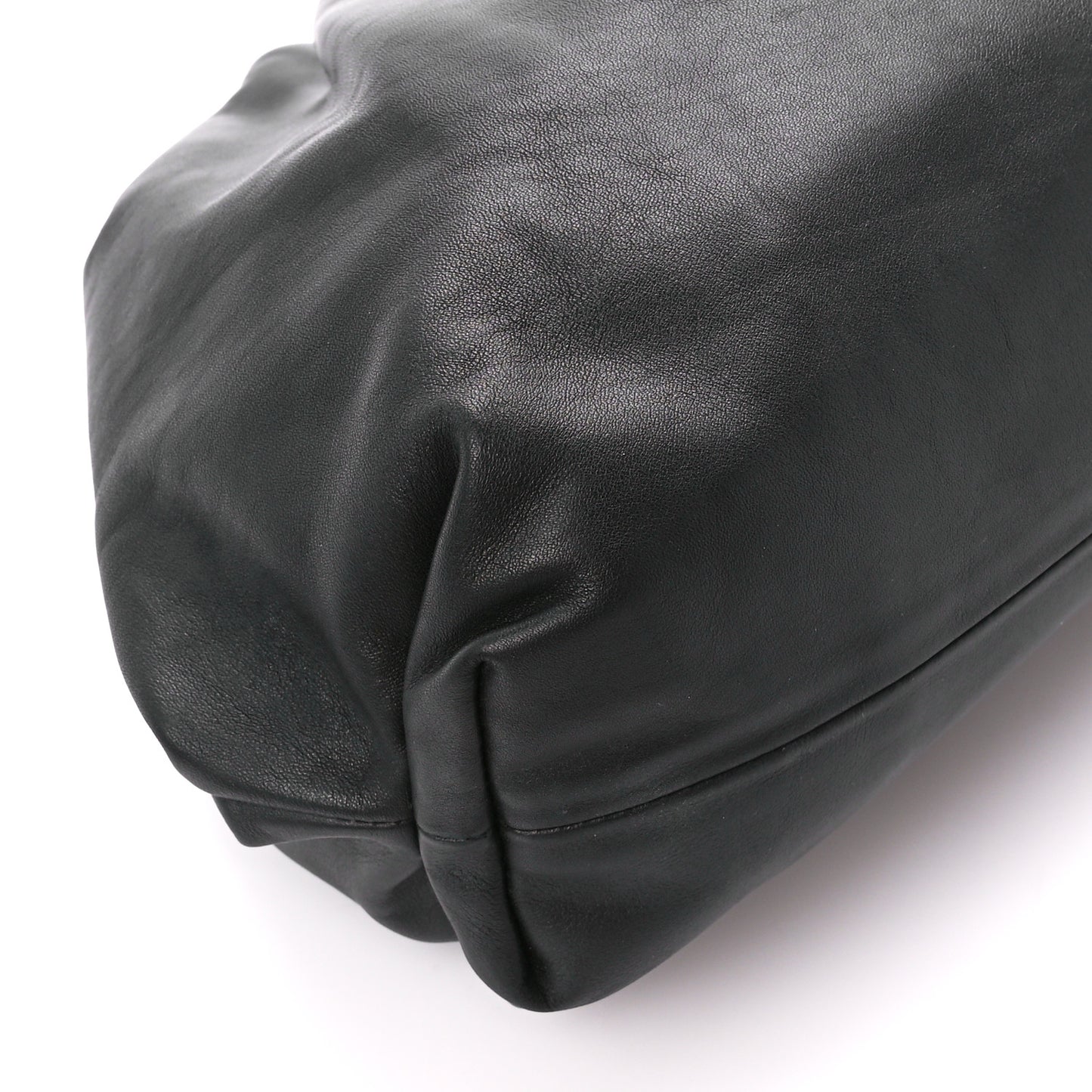 Smooth Butter Calf The Pouch Oversized Clutch Black