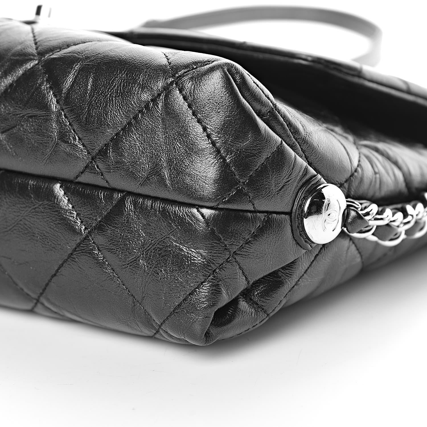 Chanel Crackled Aged Calfskin Big Bang Flap Black 9 of 10