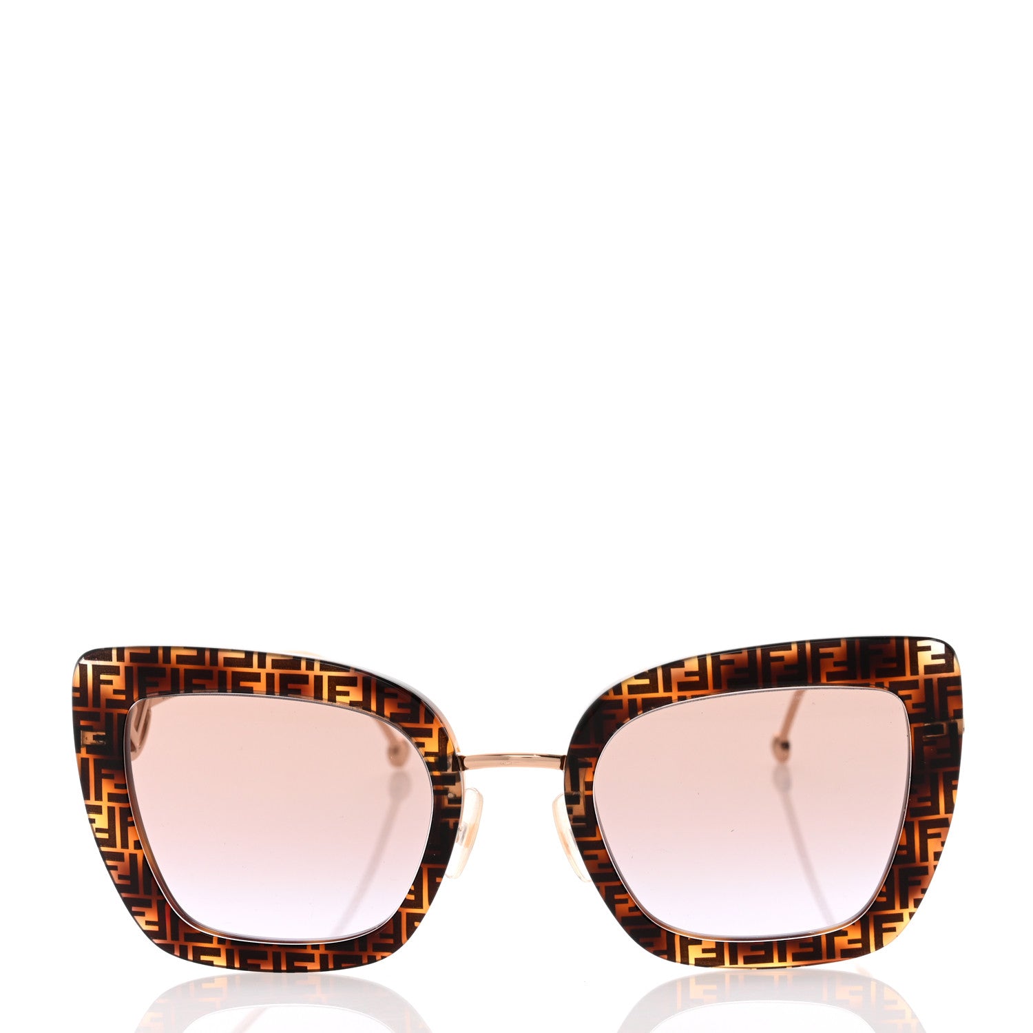 Fendi Acetate Metal F is Fendi FF Square Cat Eye Sunglasses FF 0408/S Havana 2 of 7