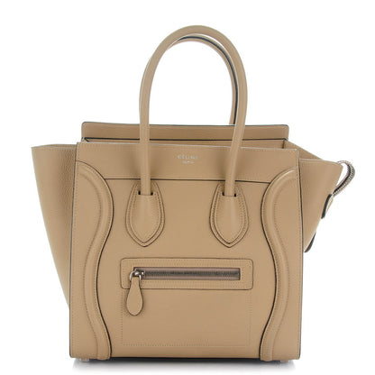 Celine Drummed Calfskin Micro Luggage Dune 1 of 8