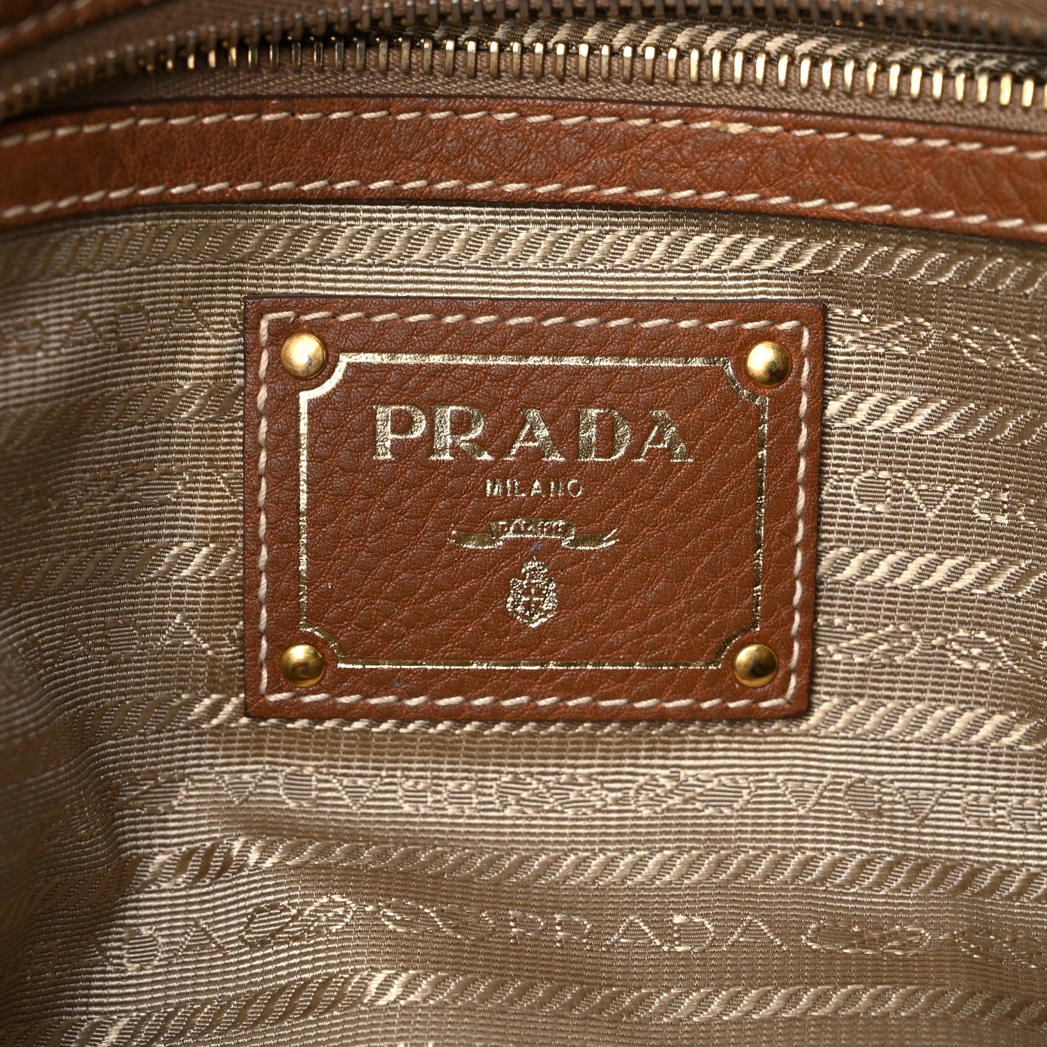 Prada Jacquard Logo Tote Brown 5 of 23