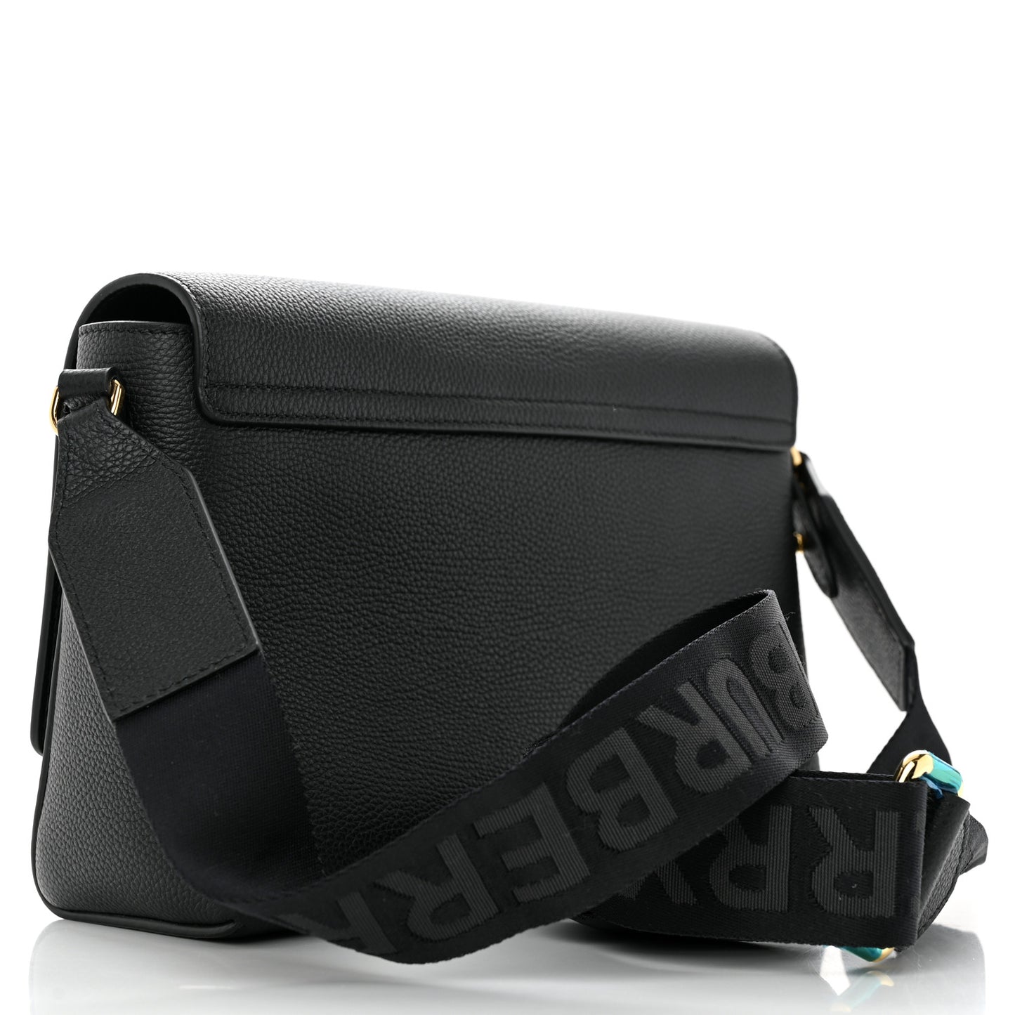 Grainy Calfskin Vintage Check Note Crossbody Bag Black