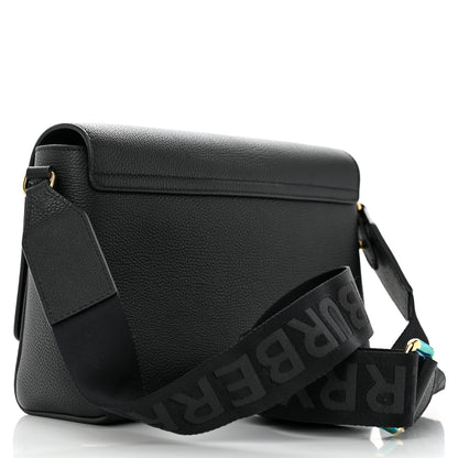 Burberry Grainy Calfskin Vintage Check Note Crossbody Bag Black 3 of 9