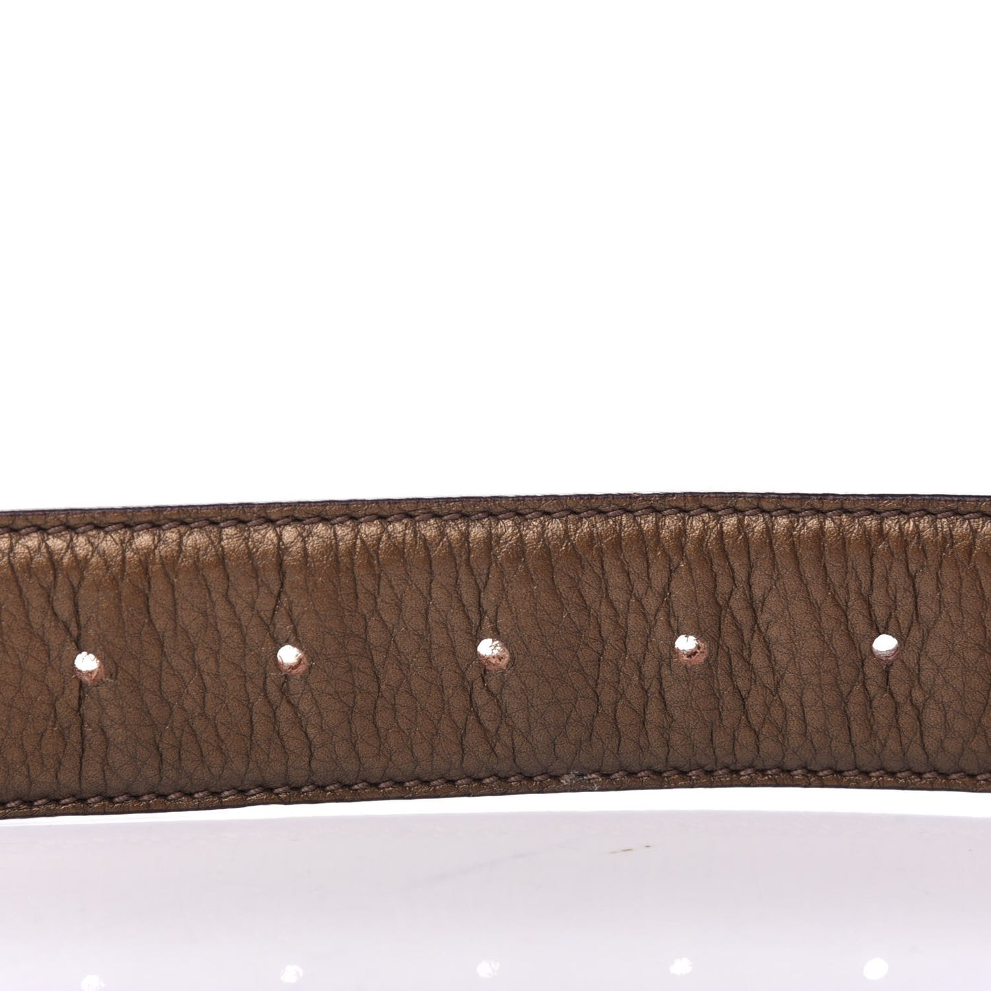 Metallic Calfskin Double G Belt 85 34 Brown