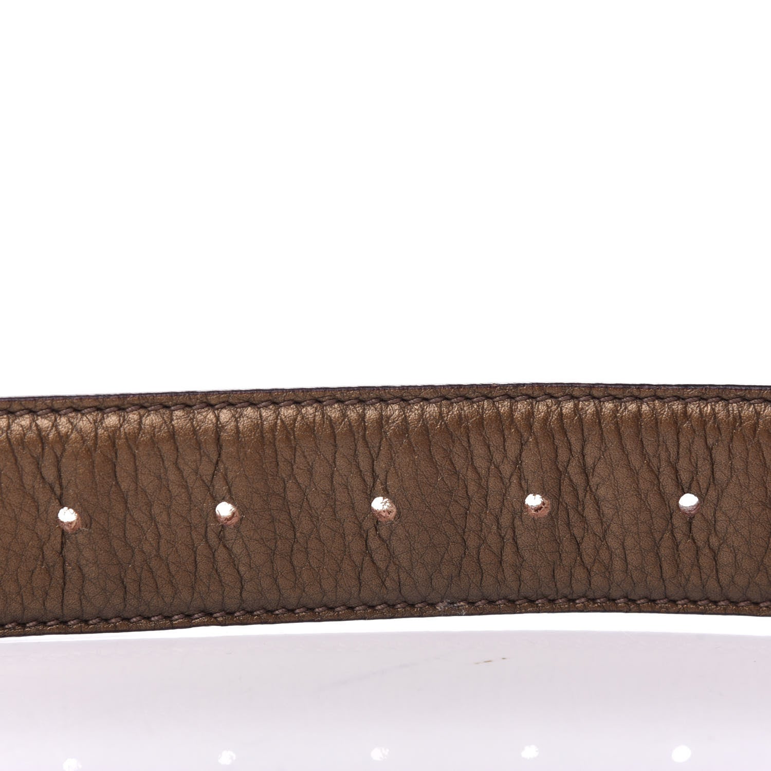Gucci Metallic Calfskin Double G Belt 85 34 Brown 3 of 5