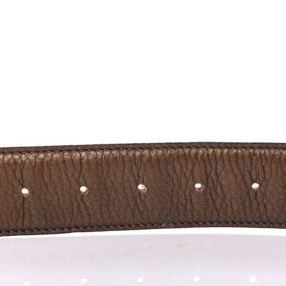 Gucci Metallic Calfskin Double G Belt 85 34 Brown 3 of 5