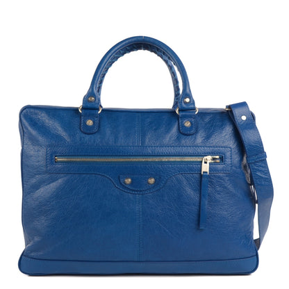 Balenciaga Agneau Mini Folder Strap Document Bag Bleu Lazuli 1 of 9