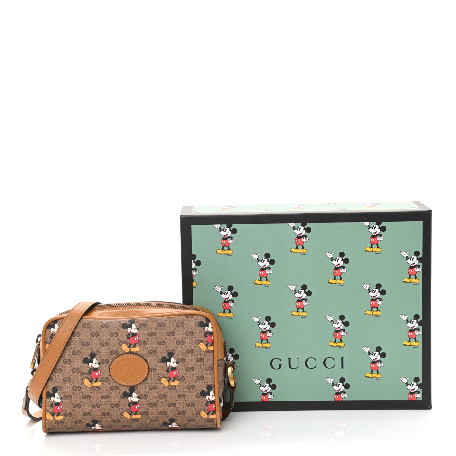 Gucci X DISNEY Mini Vintage GG Supreme Monogram Mickey Mouse Shoulder Bag Beige Vintage Sun Oil 11 of 11