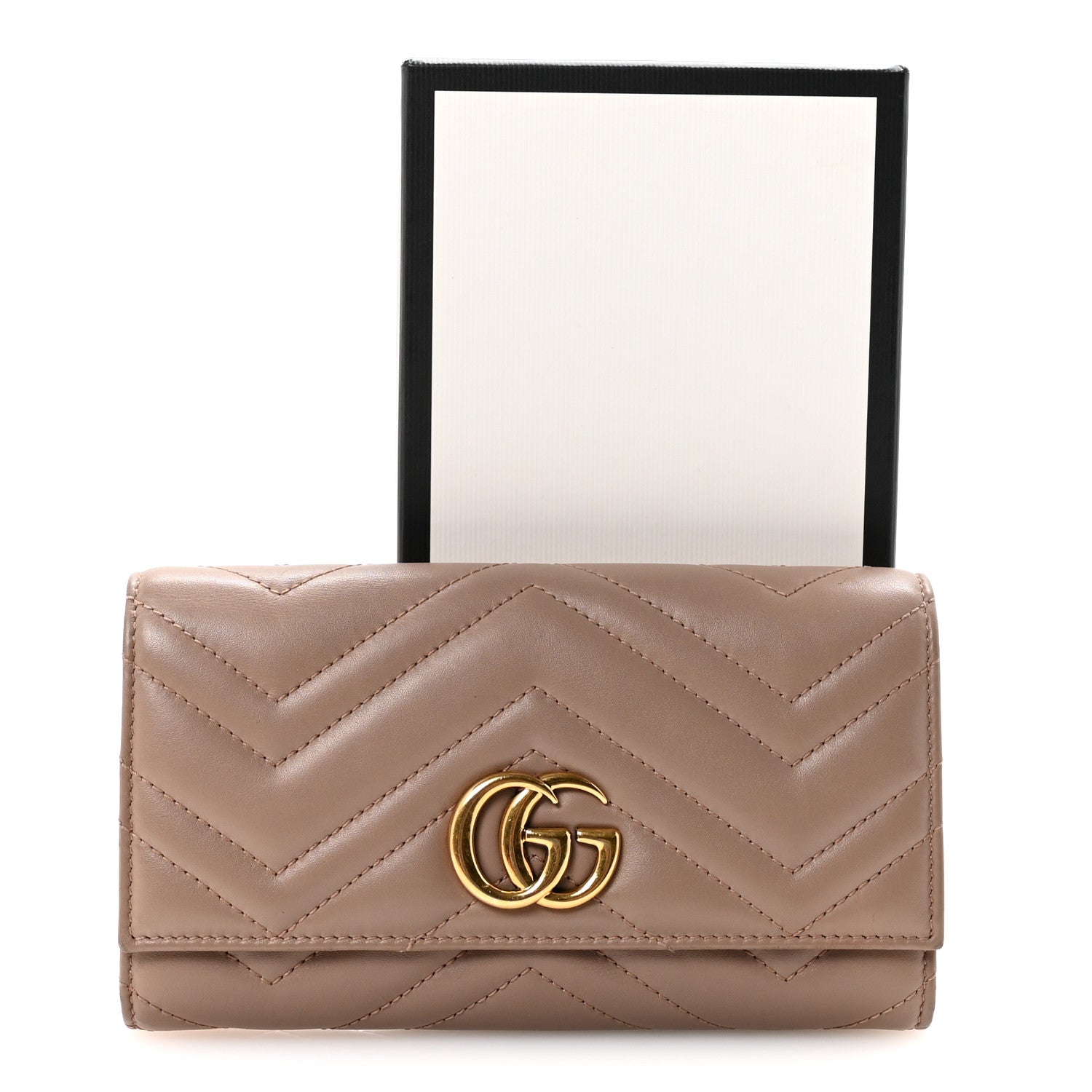 Gucci Calfskin Matelasse GG Marmont Continental Wallet Porcelain Rose 8 of 8