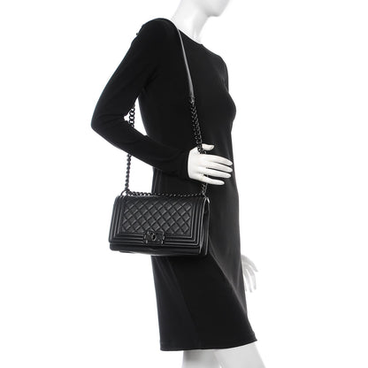 Chanel Calfskin Quilted Medium Boy Flap So Black 2 of 8