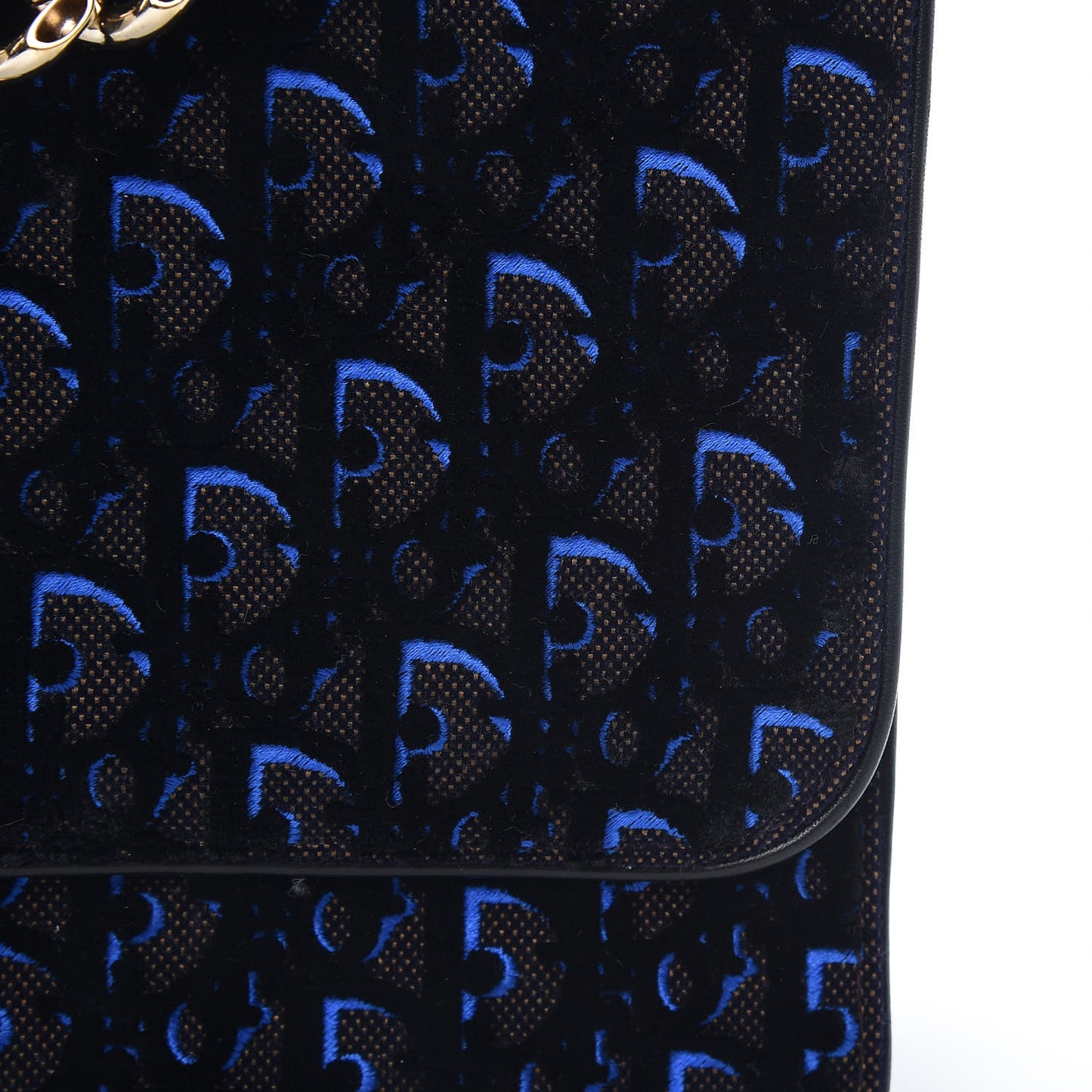 Velvet Monogram Diorama Satchel Plum Blue