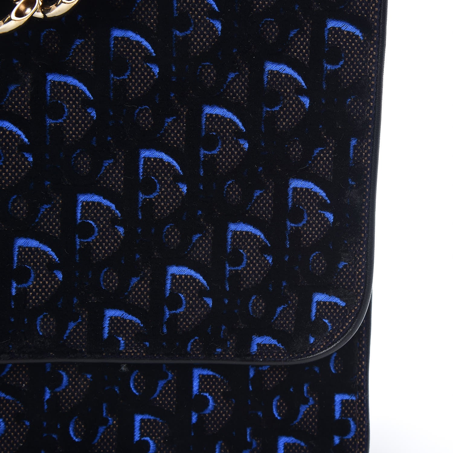 Christian Dior Velvet Monogram Diorama Satchel Plum Blue 15 of 16