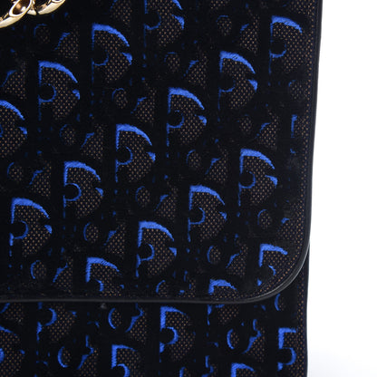 Christian Dior Velvet Monogram Diorama Satchel Plum Blue 15 of 16