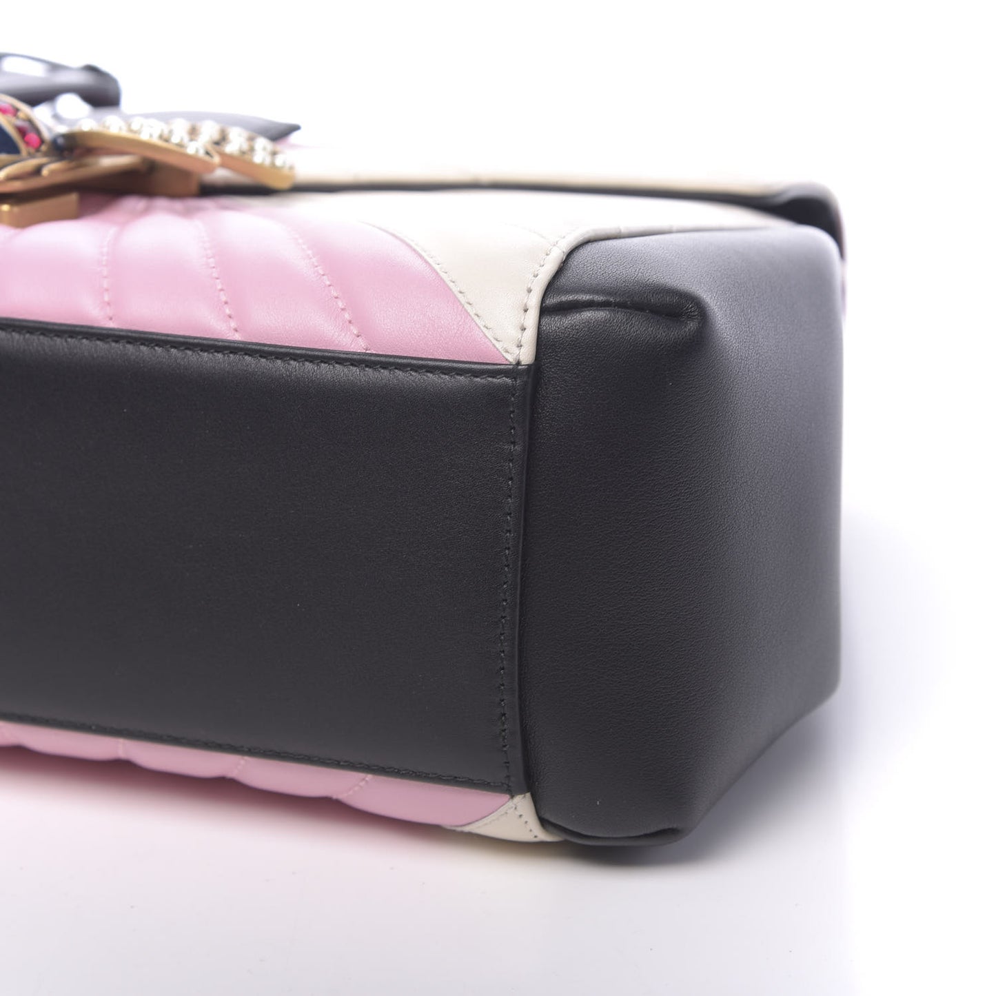 Calfskin Bamboo Trapuntata Queen Margaret Top Handle Bag Blue Agata Hibiscus Red Mystic White Sugar Pink