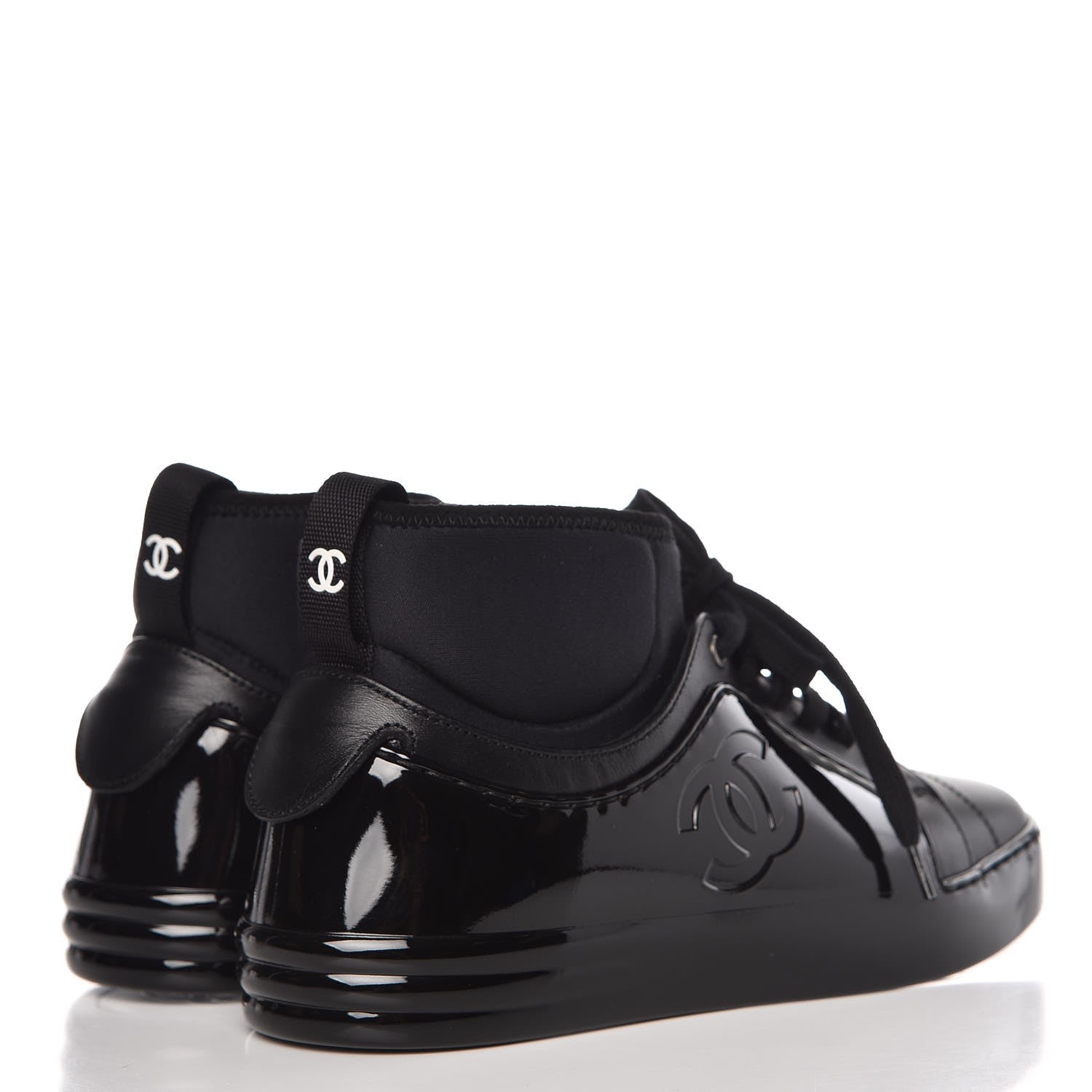 Chanel Patent Calfskin CC Short Boots 35.5 Black 4 of 9